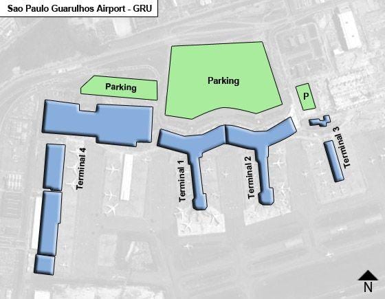 Сан-Паулу guarulhos міжнародний термінал аеропорту карті