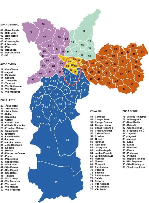 Сан-Паулу муніципалітетів карті