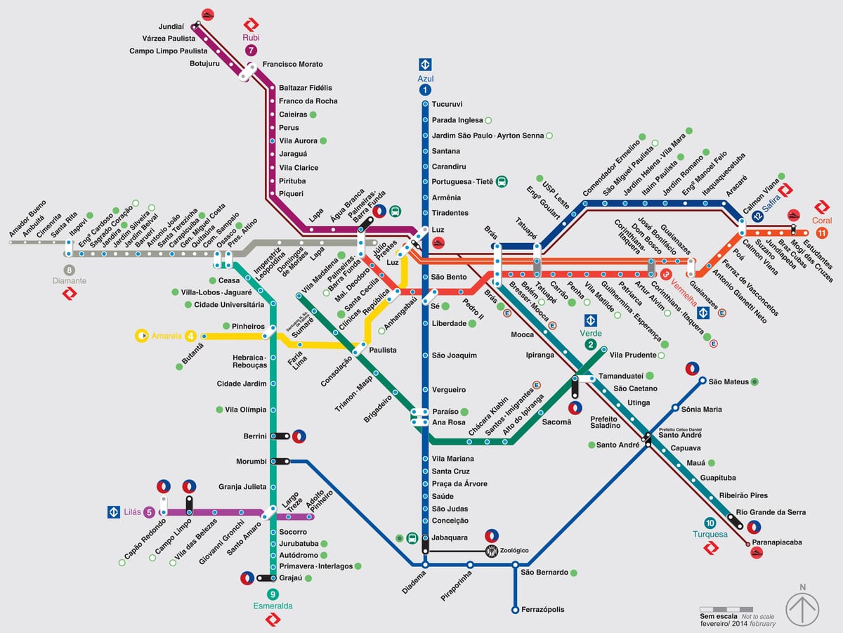 карта метро Сан-Паулу