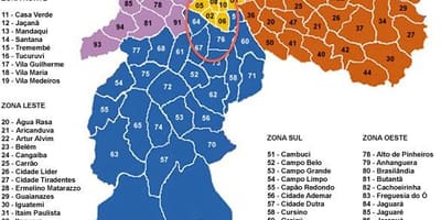 Квартали Сан-Паулу карті