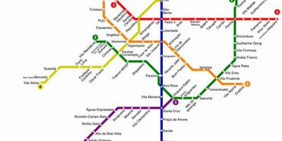 Метро Сан-Паулу карту у форматі PDF