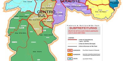 Квартали Сан-Паулу, Бразилія карта
